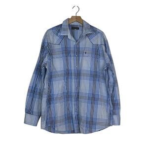 Stetson Mens XL Long Sleeve Pearl Snap Front Plaid Shirt